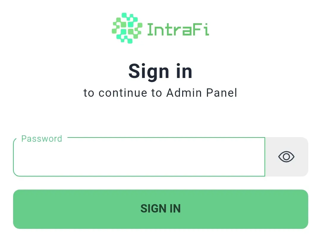 Sign in through the Admin Panel